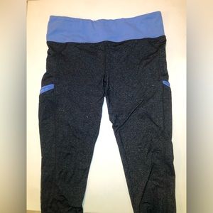 GRAY/purple-blue leggings size L